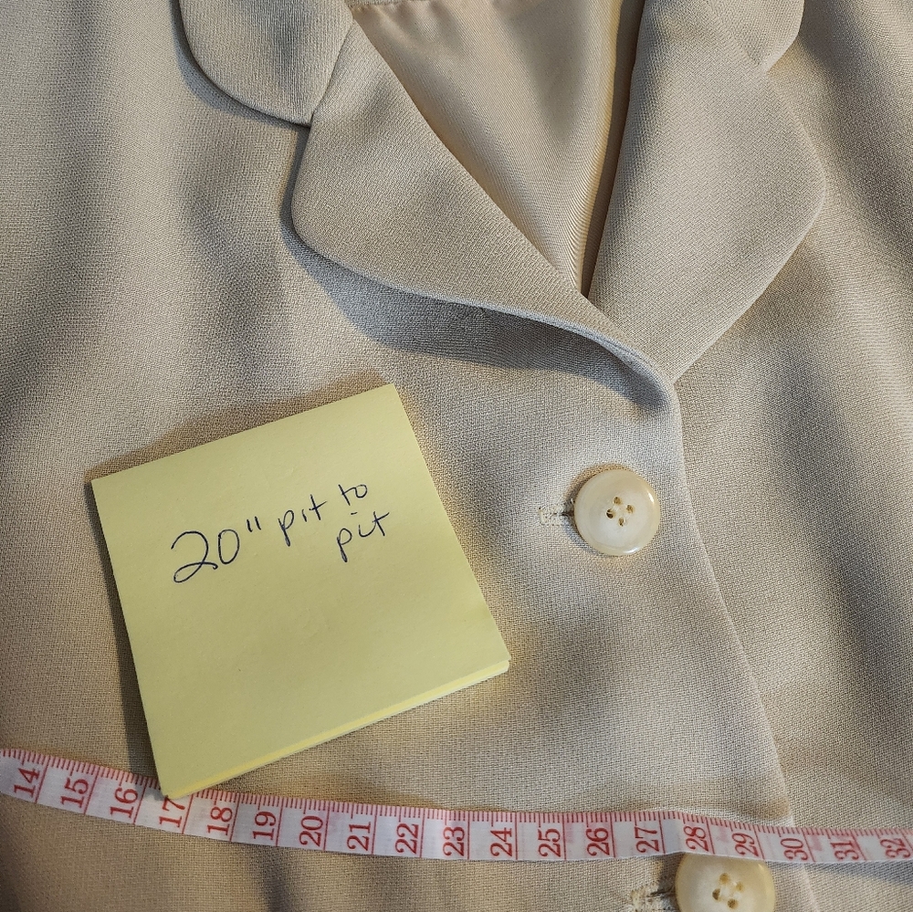 Vintage Talbots Cream Midi Button Down Business Casual Dress with Notched Collar - Picture 4 of 9
